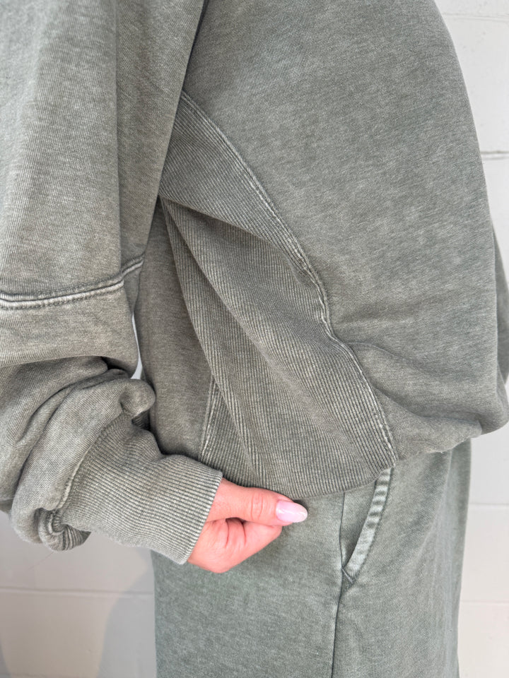 Olive French Terry Pullover