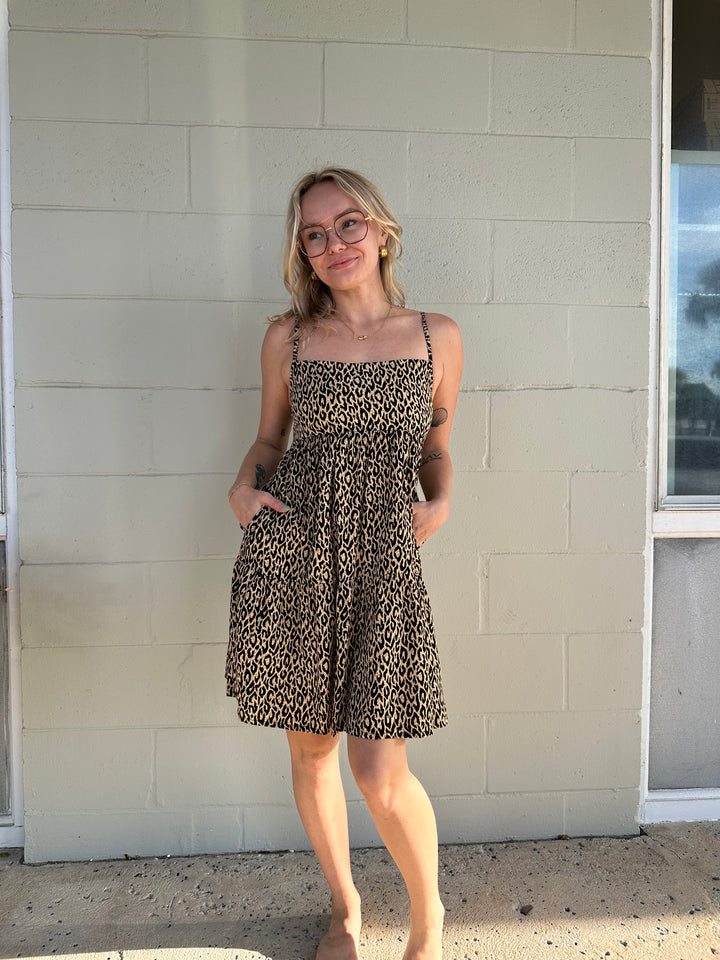 Oceanna Mini Dress - Fierce Camel