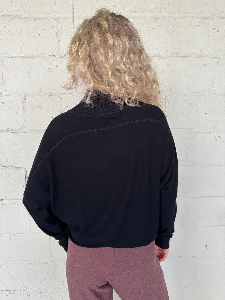 Frida Mock Neck Top - Black