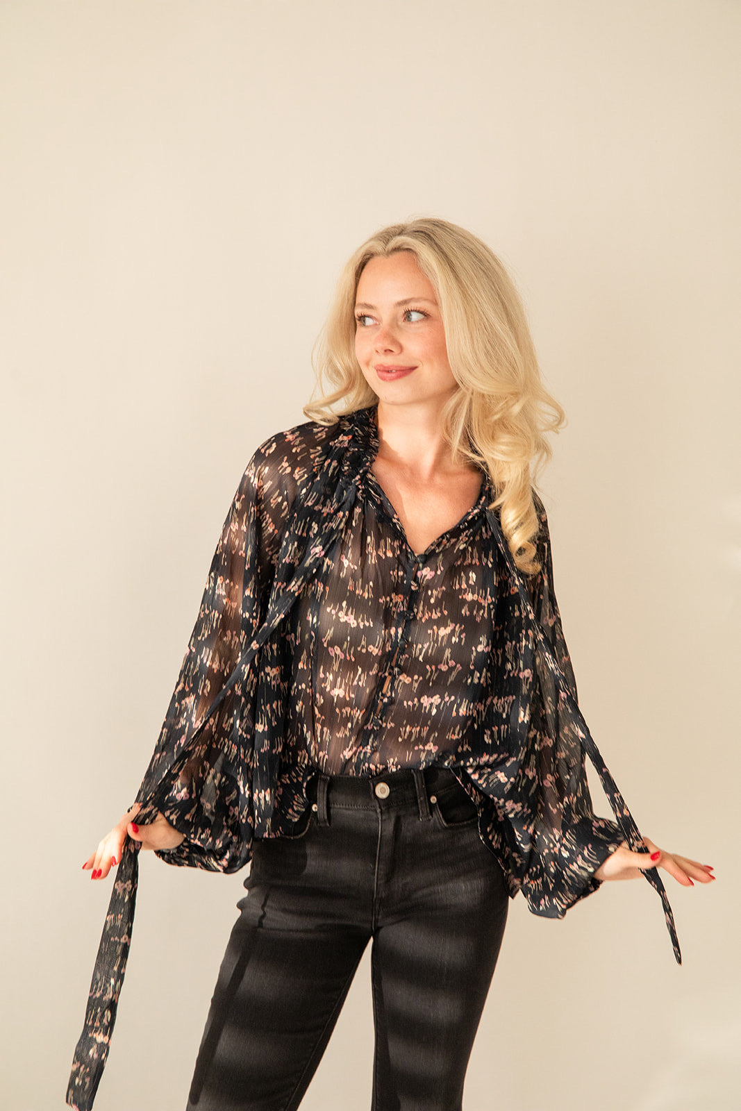 Parker Top - Navy Floral