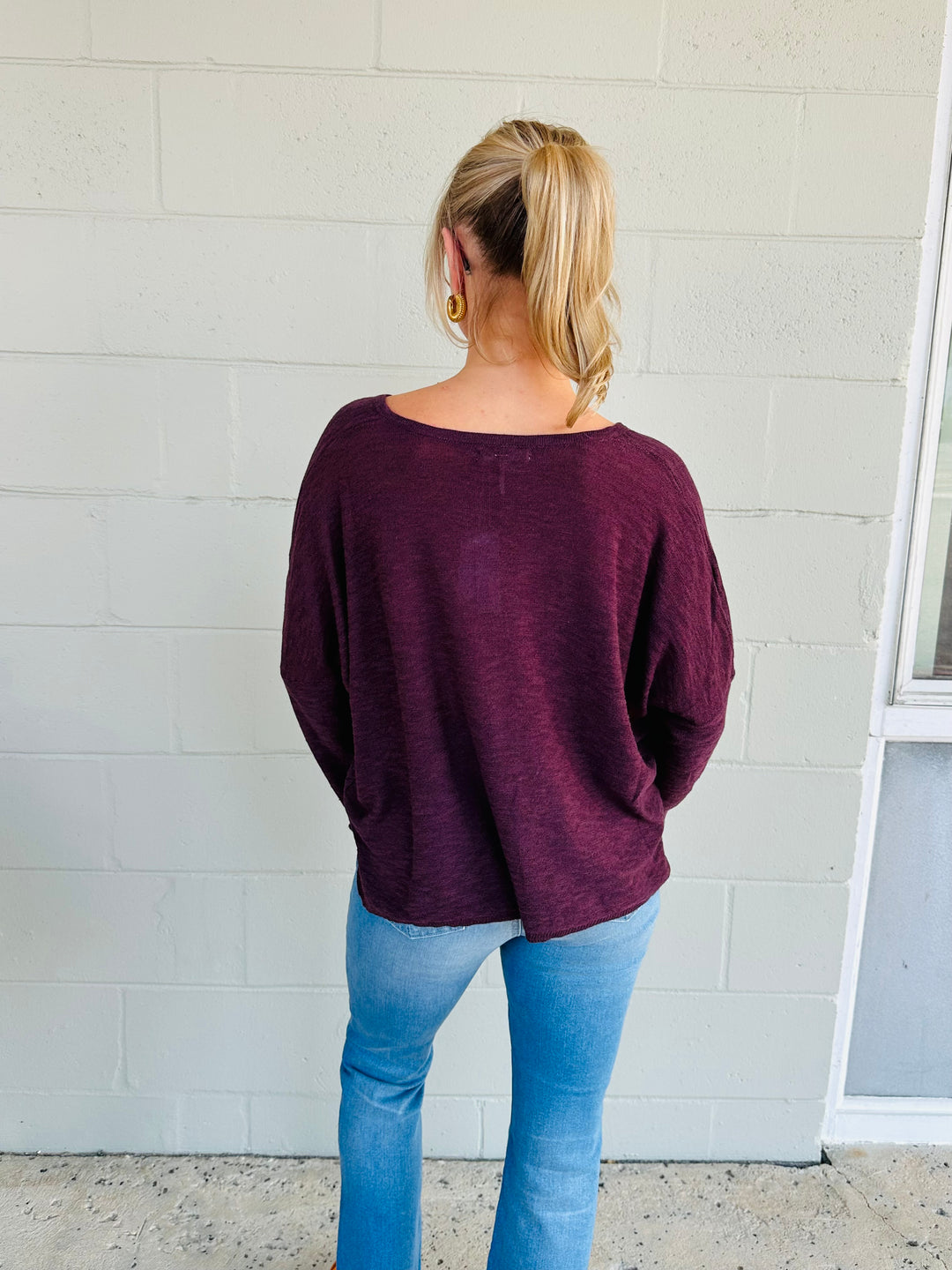 Dolphin Knit Sweater - Midnight Plum