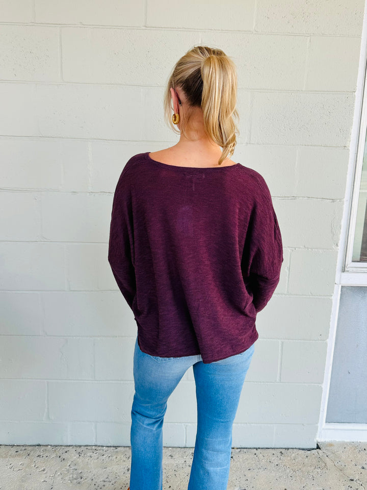 Dolphin Knit Sweater - Midnight Plum