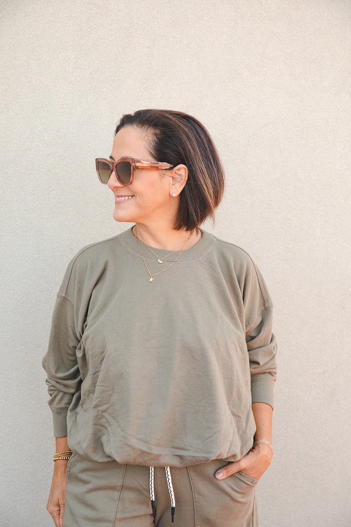 Mariah Bubble Sweatshirt - Olive