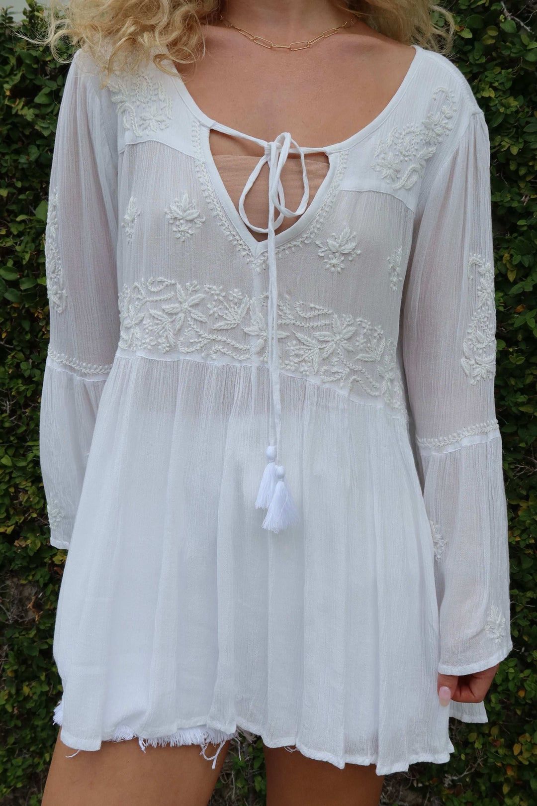 3/4 Sleeve Embroidered Top