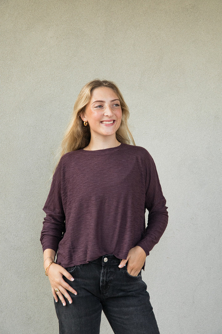 Sandcastle Knit Sweater - Midnight Plum