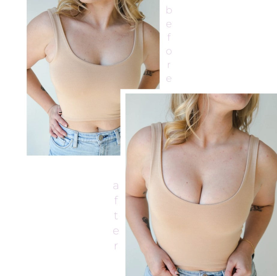 Boob-eez Silicone Stick On Bra Before And After