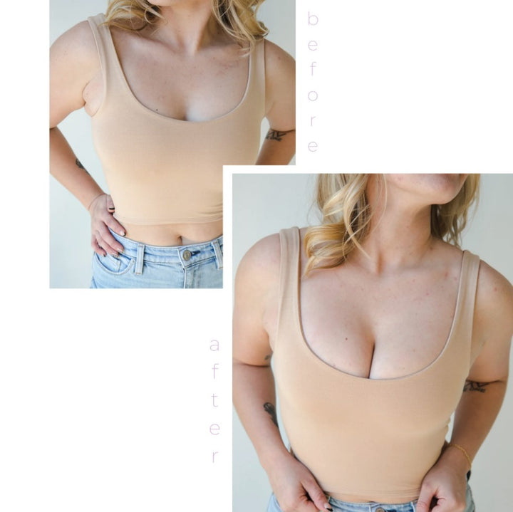 Boob-eez Silicone Stick On Bra Before And After