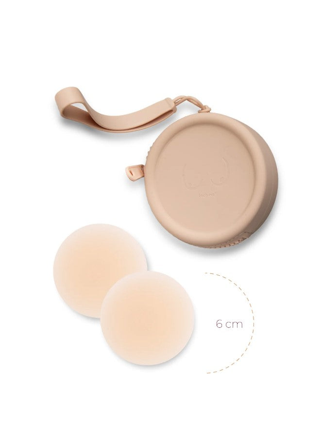 Boob-eez Silicone Travel Case Light Tint 6cm Nipple Covers With Light Tint Case