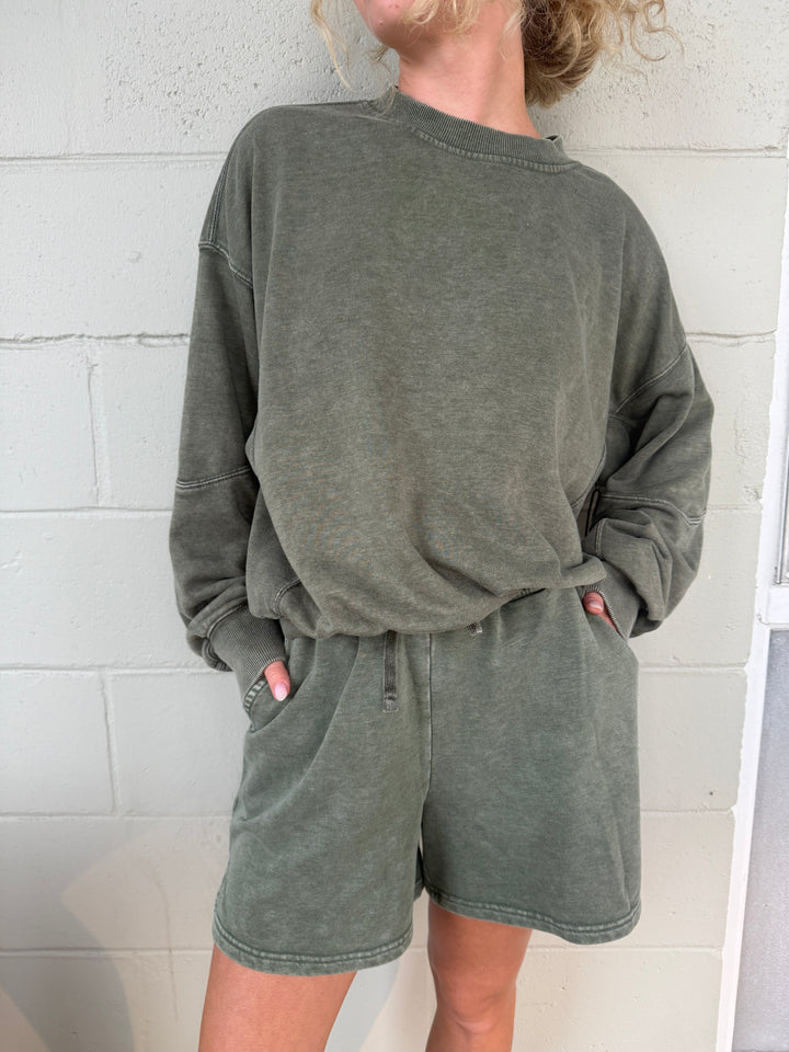 Olive French Terry Pullover