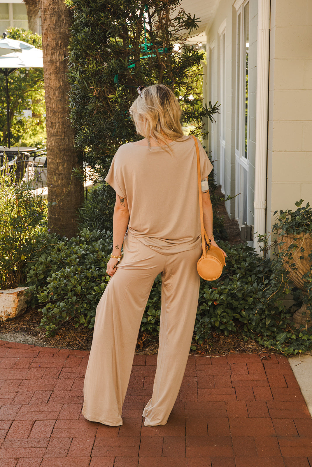 Lounge Wide Leg Pant - Taupe