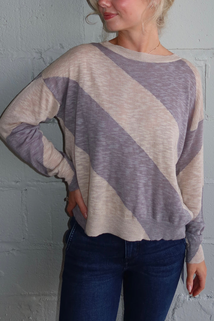 Biased Knit Sweater - Dime