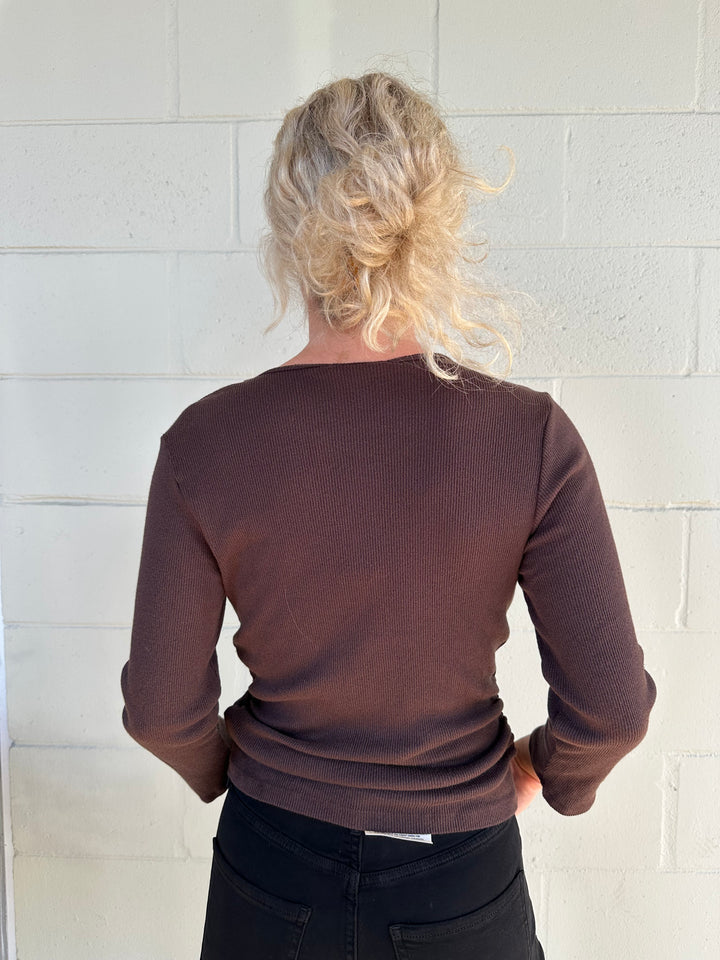 Sylvie Shirred Side Tee - Java