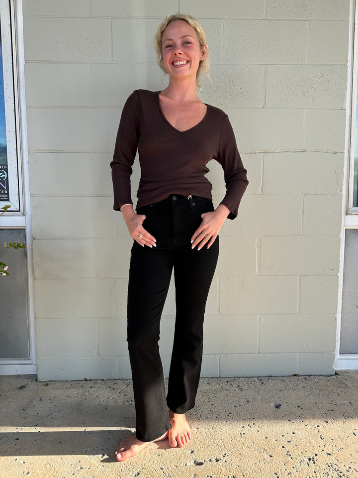 Sylvie Shirred Side Tee - Java