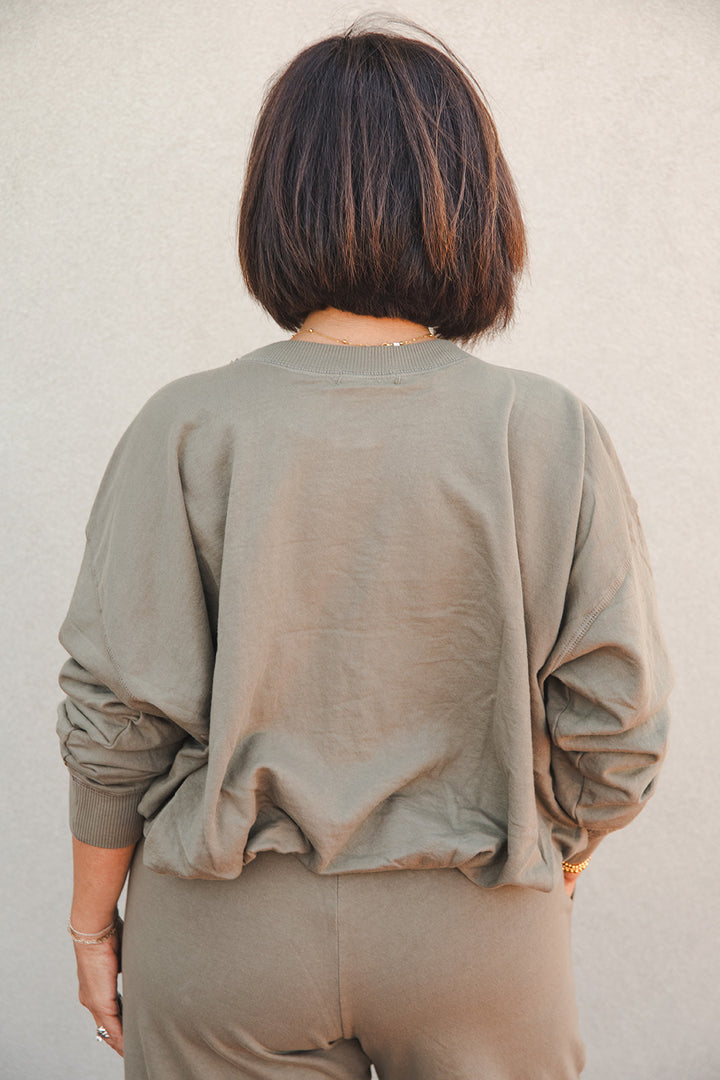 Mariah Bubble Sweatshirt - Olive