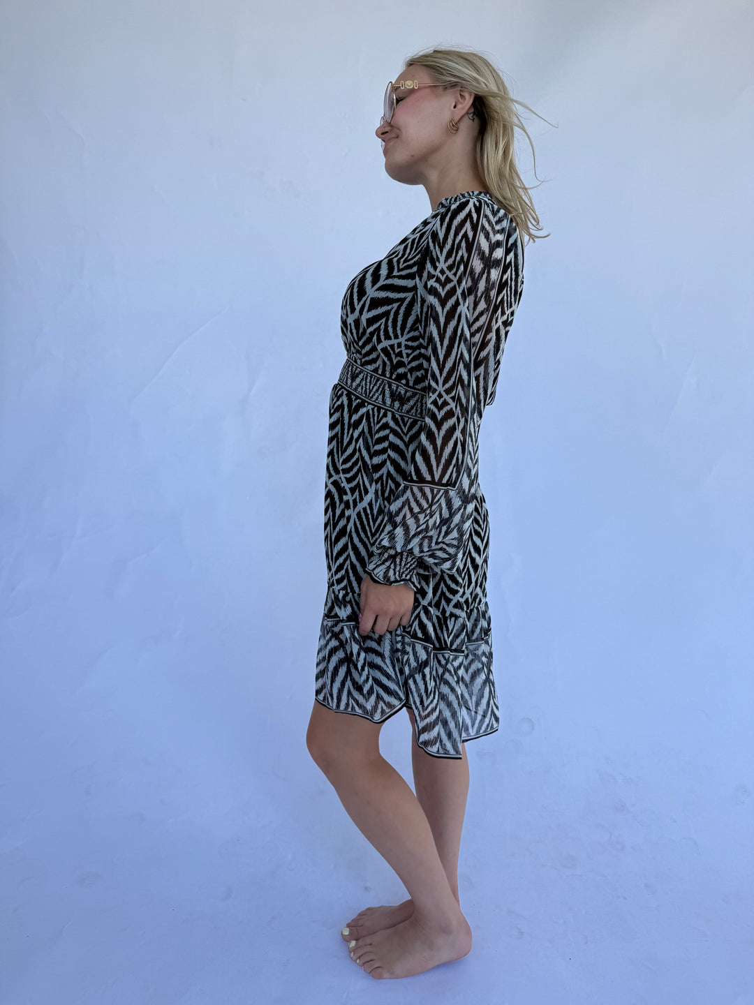 Black with White Nyra Dress