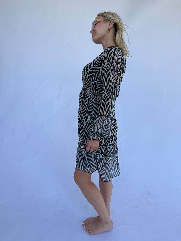 Black with White Nyra Dress