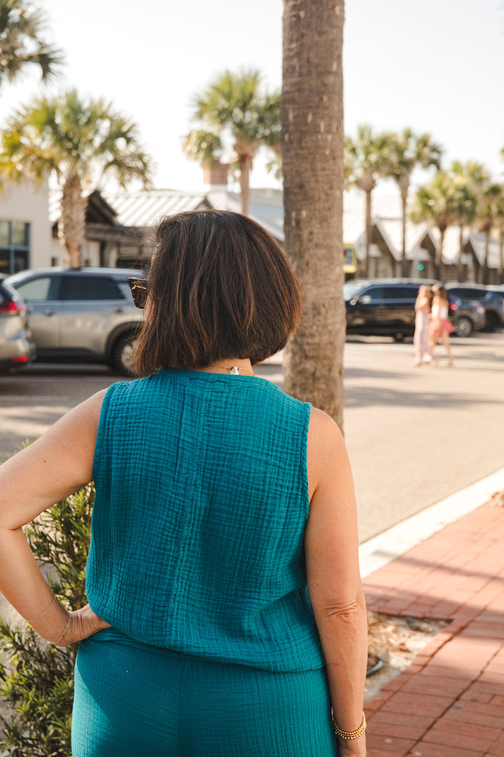 Kate Gauze Surplice Tank