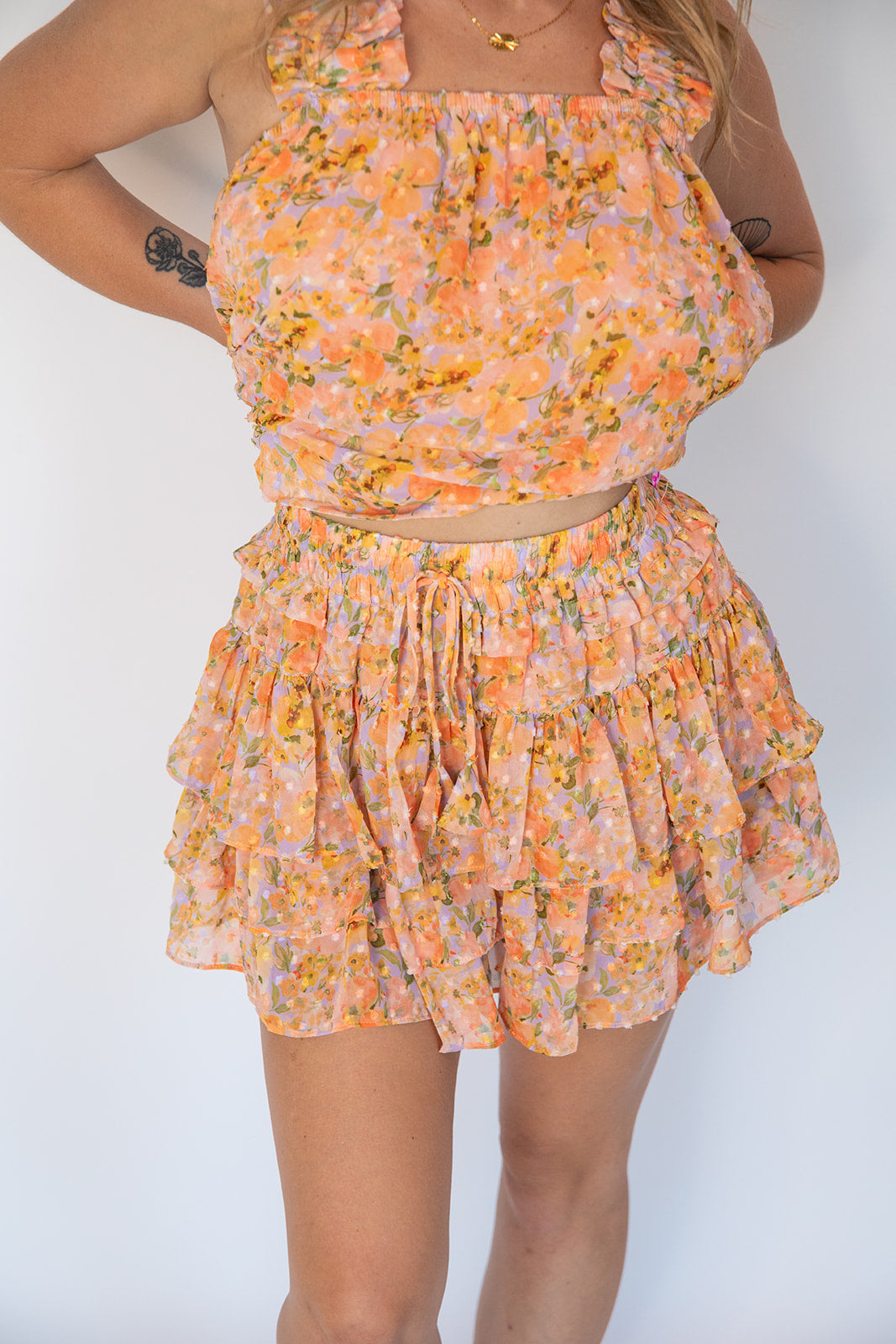 Tangerine Floral Mila Skort