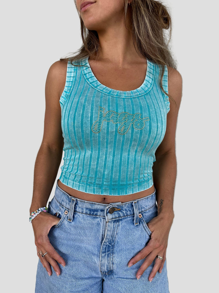 Teal Jags Crop Tank