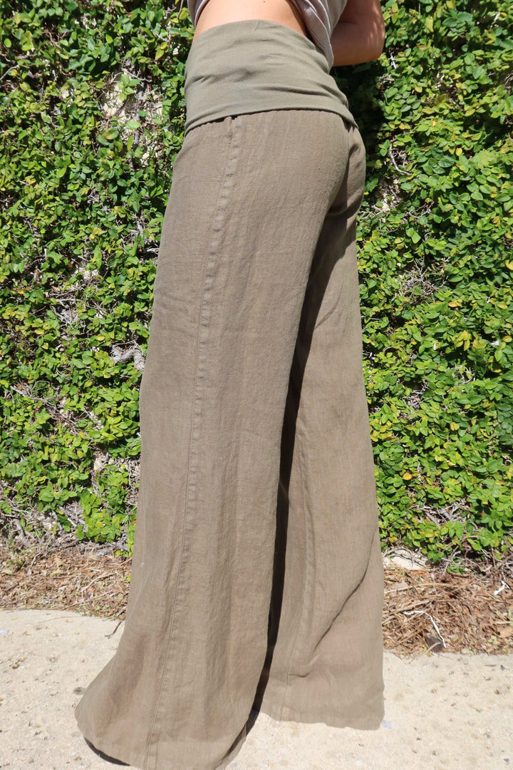 Linen Fold Over Pant