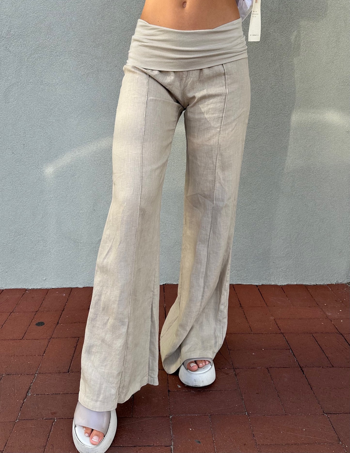 
                  
                    Linen Fold Over Pant
                  
                