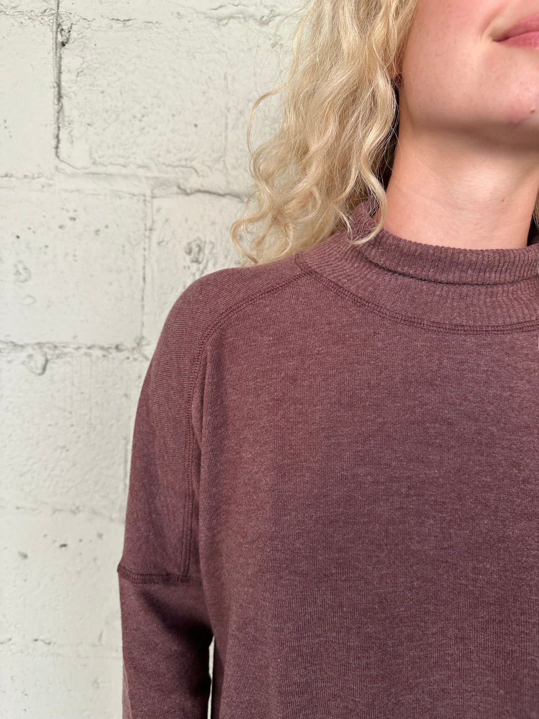 Frida Mock Neck Top - Espresso
