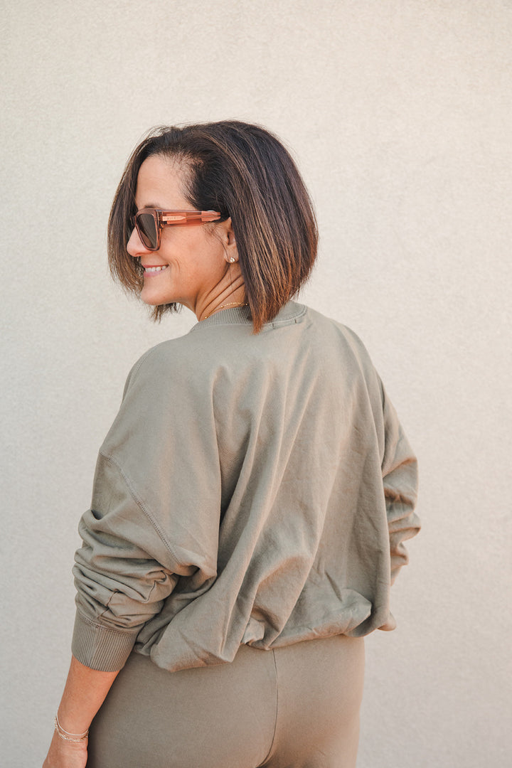 Mariah Bubble Sweatshirt - Olive