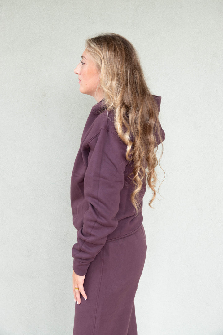 Heart Fleece Hoodie - Cherry Lacquer