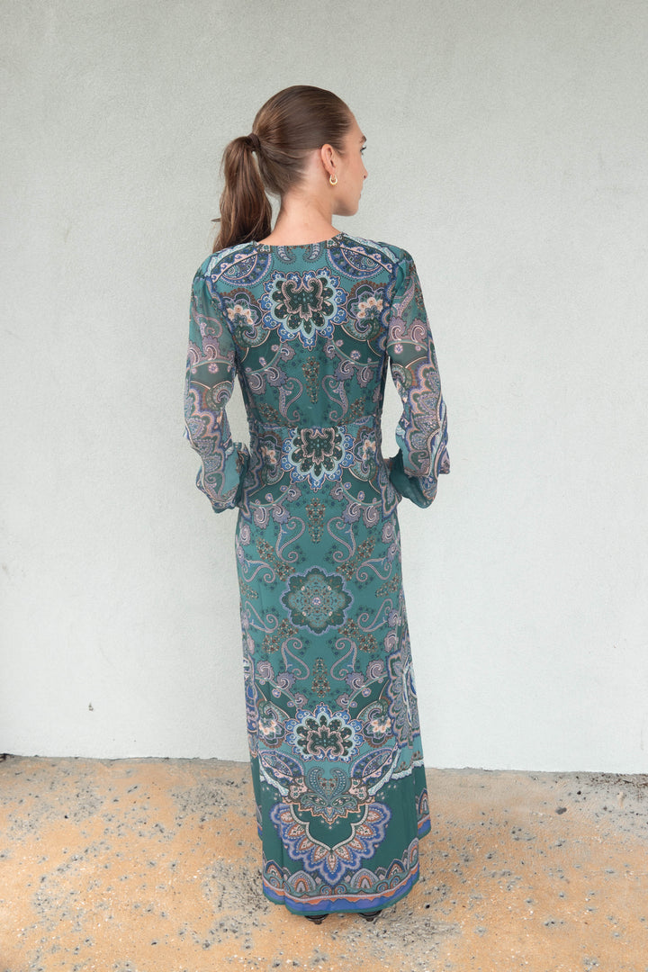 Georgina Long Sleeve Maxi Dress - Emerald
