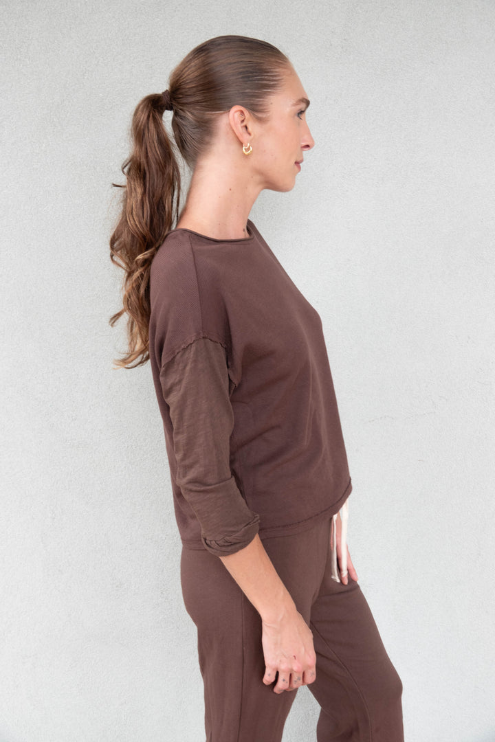 Marlow Long Sleeve Tee - Coffee