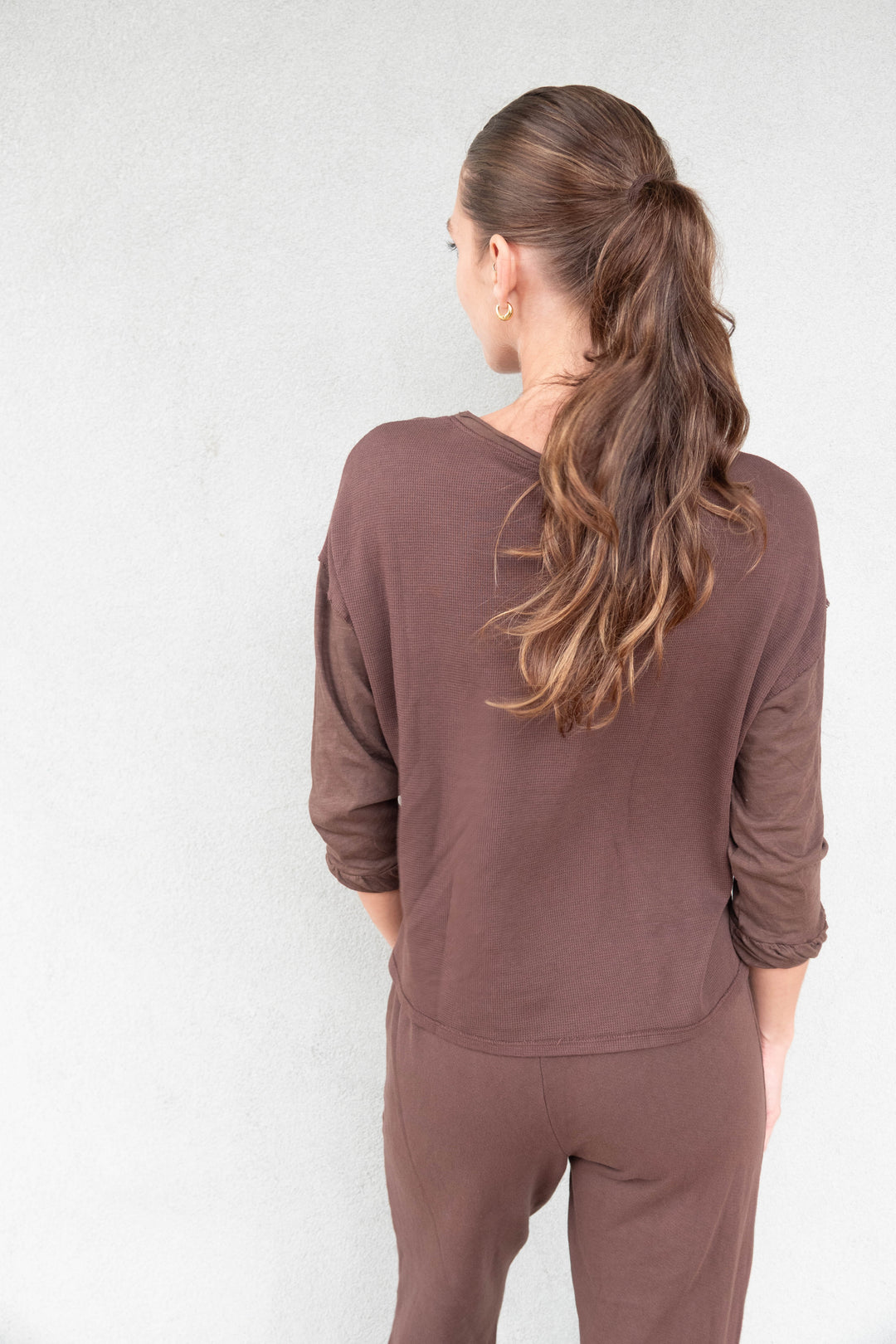 Marlow Long Sleeve Tee - Coffee