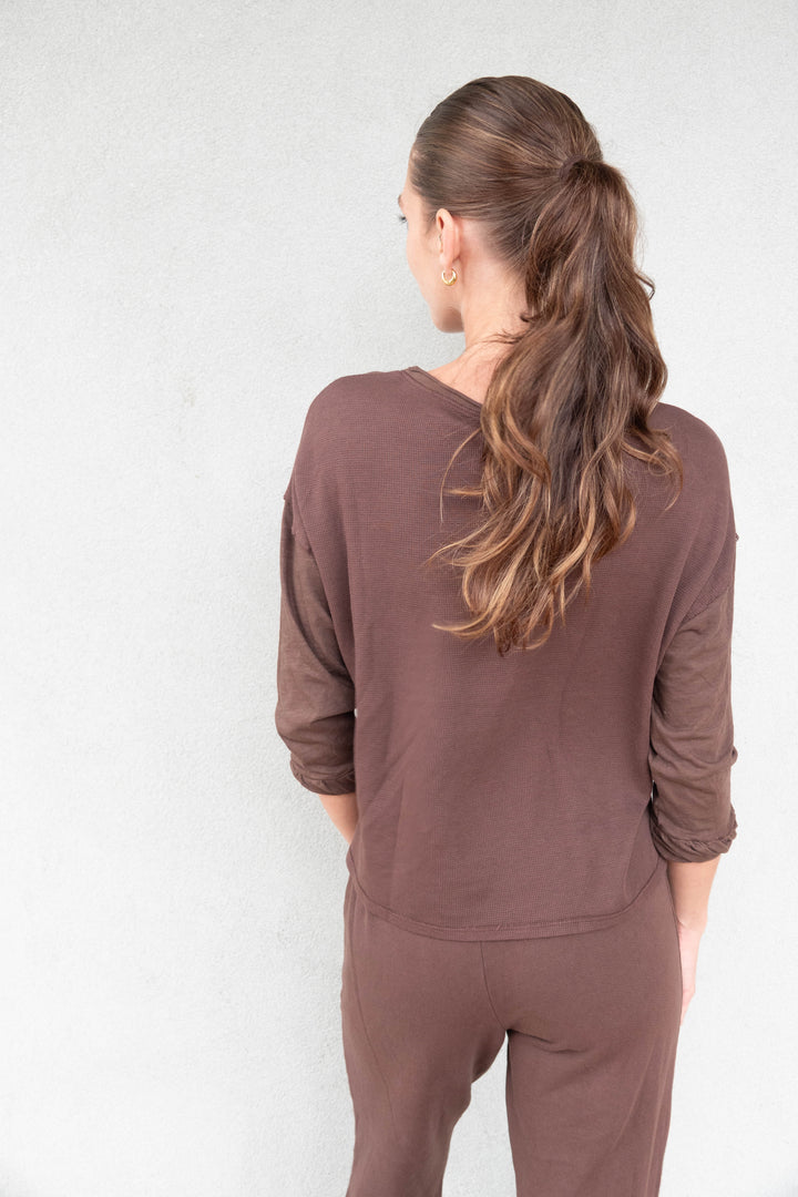 Marlow Long Sleeve Tee - Coffee