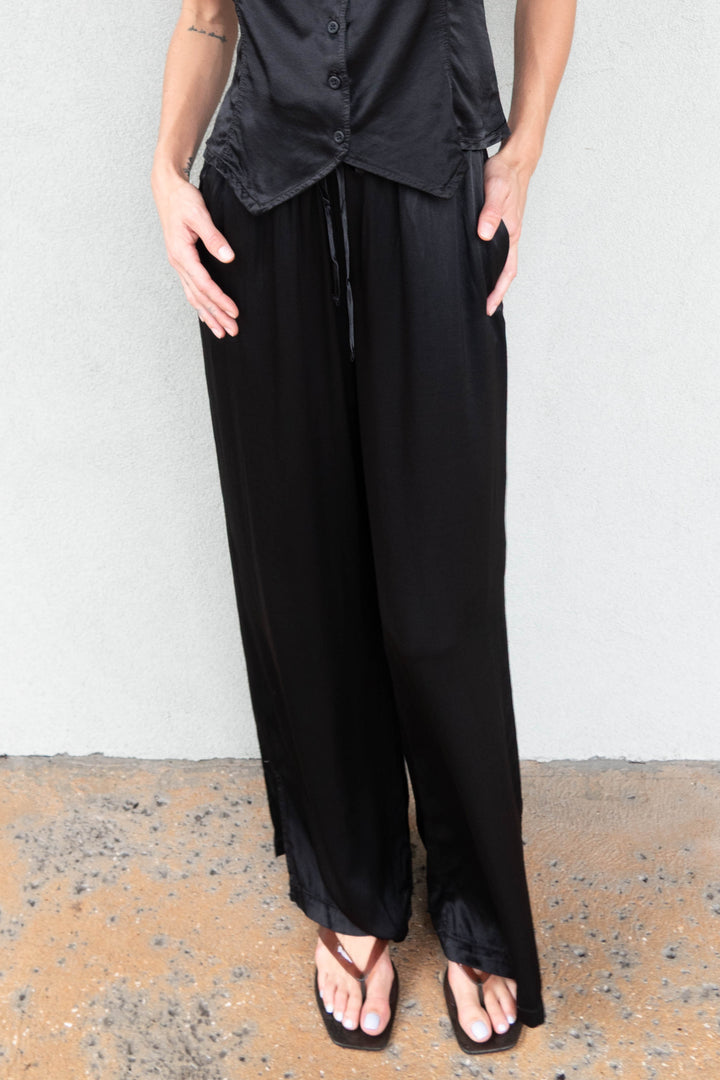 Beachfront Silky Pant - Black