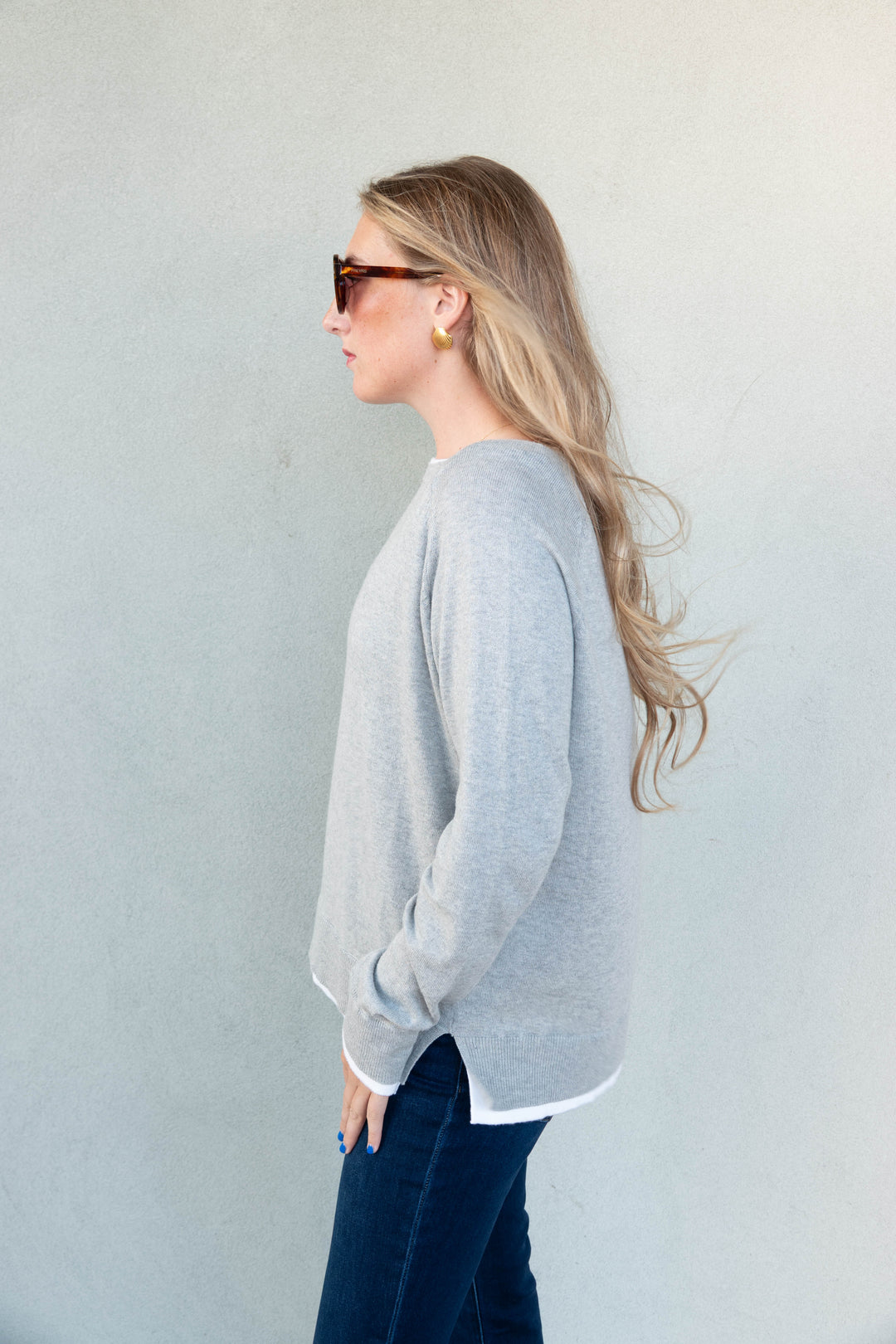 Double Take Knit Sweater - Charcoal