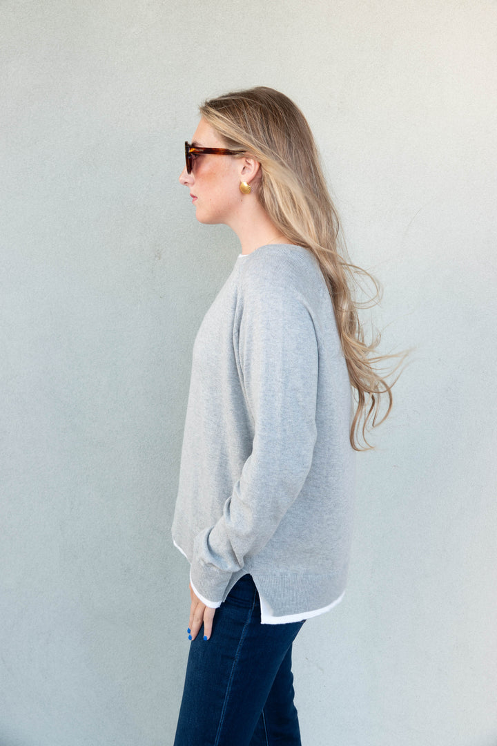 Double Take Knit Sweater - Charcoal