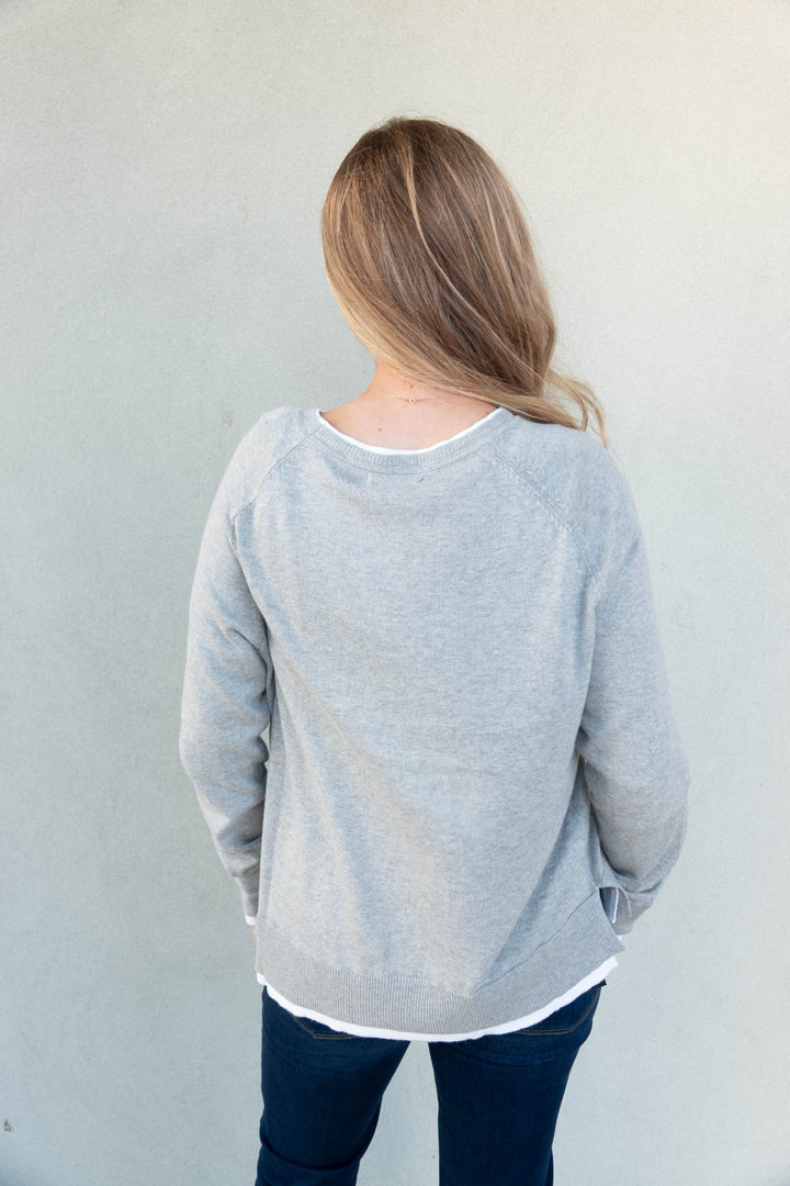 Double Take Knit Sweater - Charcoal