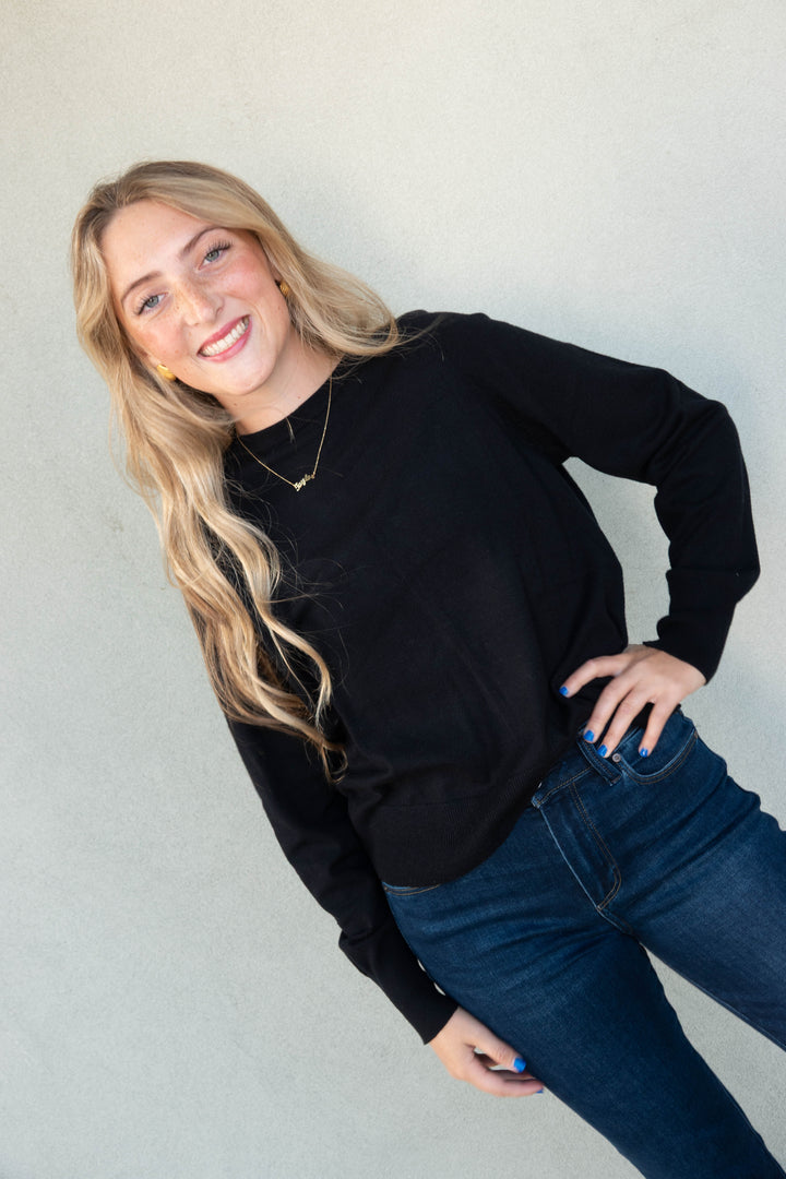Otis Crew Neck Sweater - Black