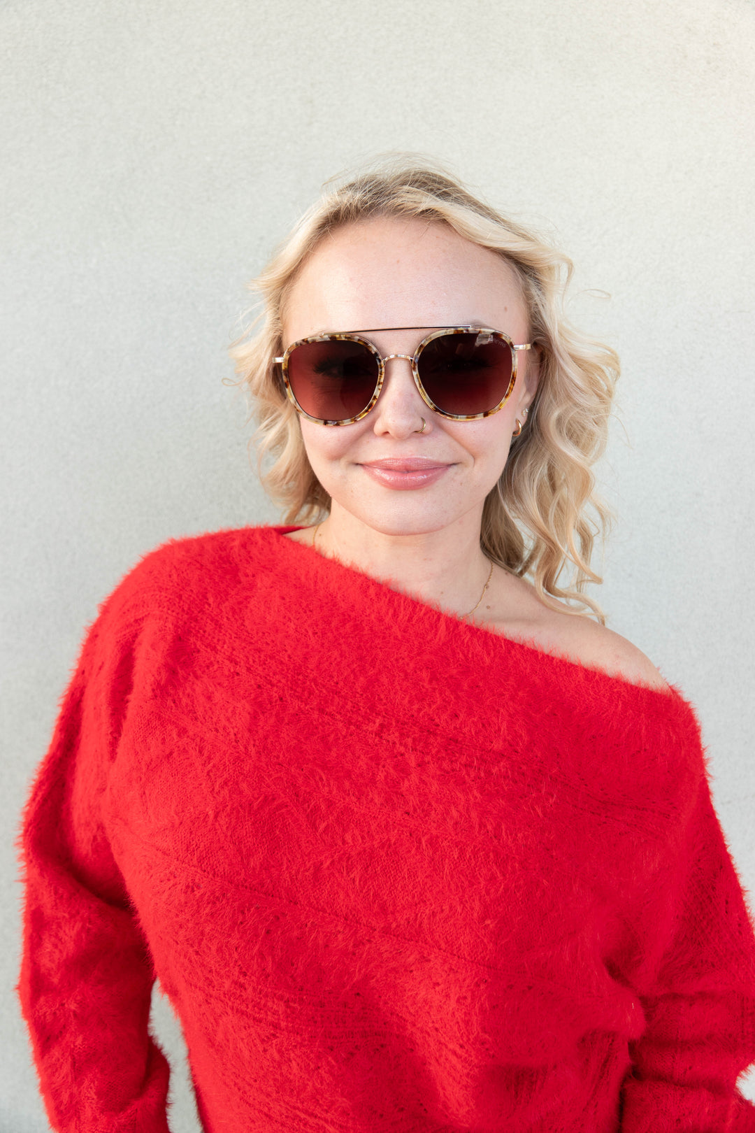 Carol Cable Knit Sweater - Red