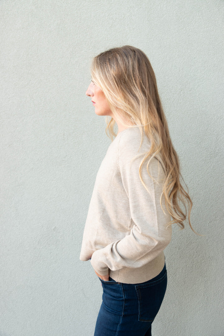 Otis V Neck Sweater - Oat