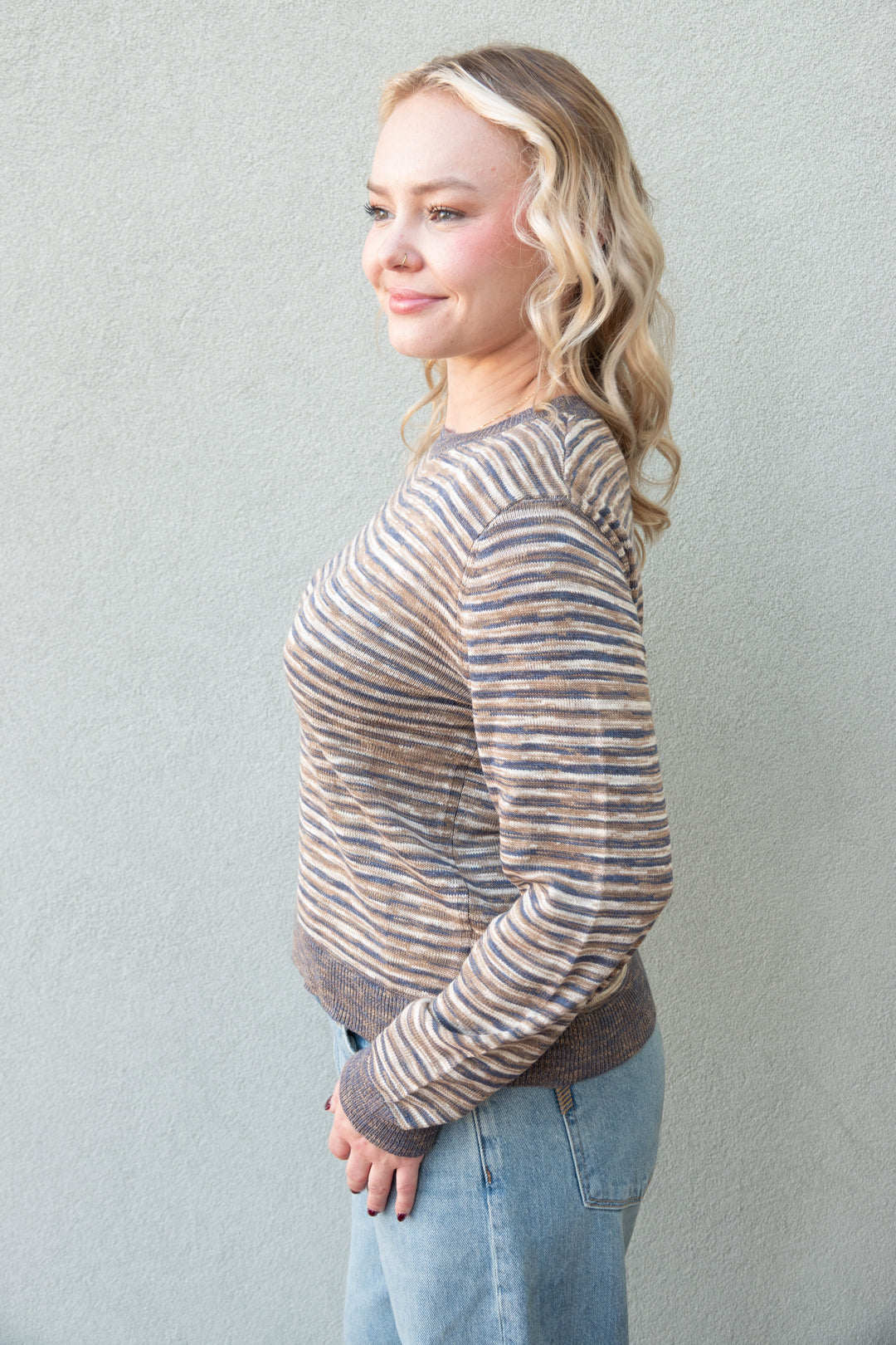Mineral Knit Sweater - Acorn Stripe