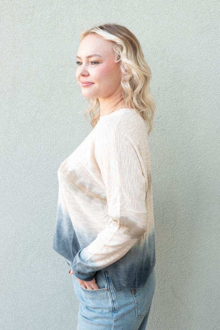 Wavy Daze Knit Sweater - Steel Tie Dye