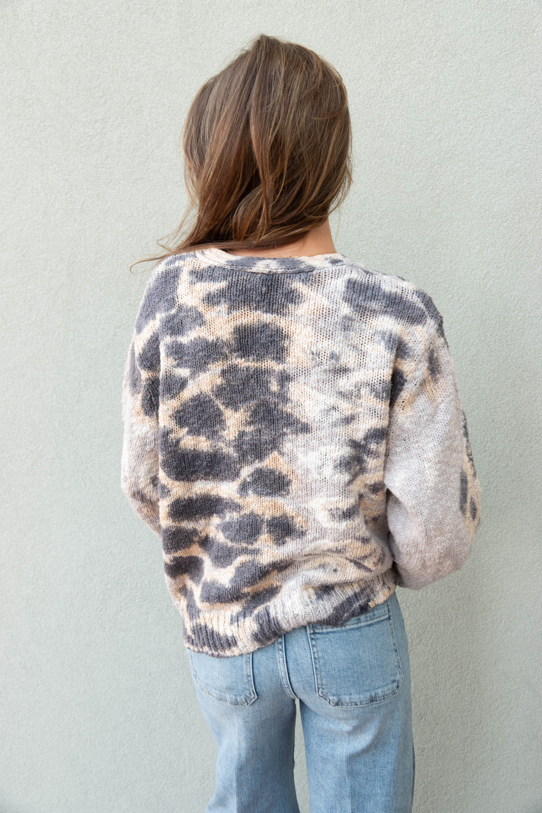 Clark Crop Cardi Sweater - Steel Grey Boa Wash