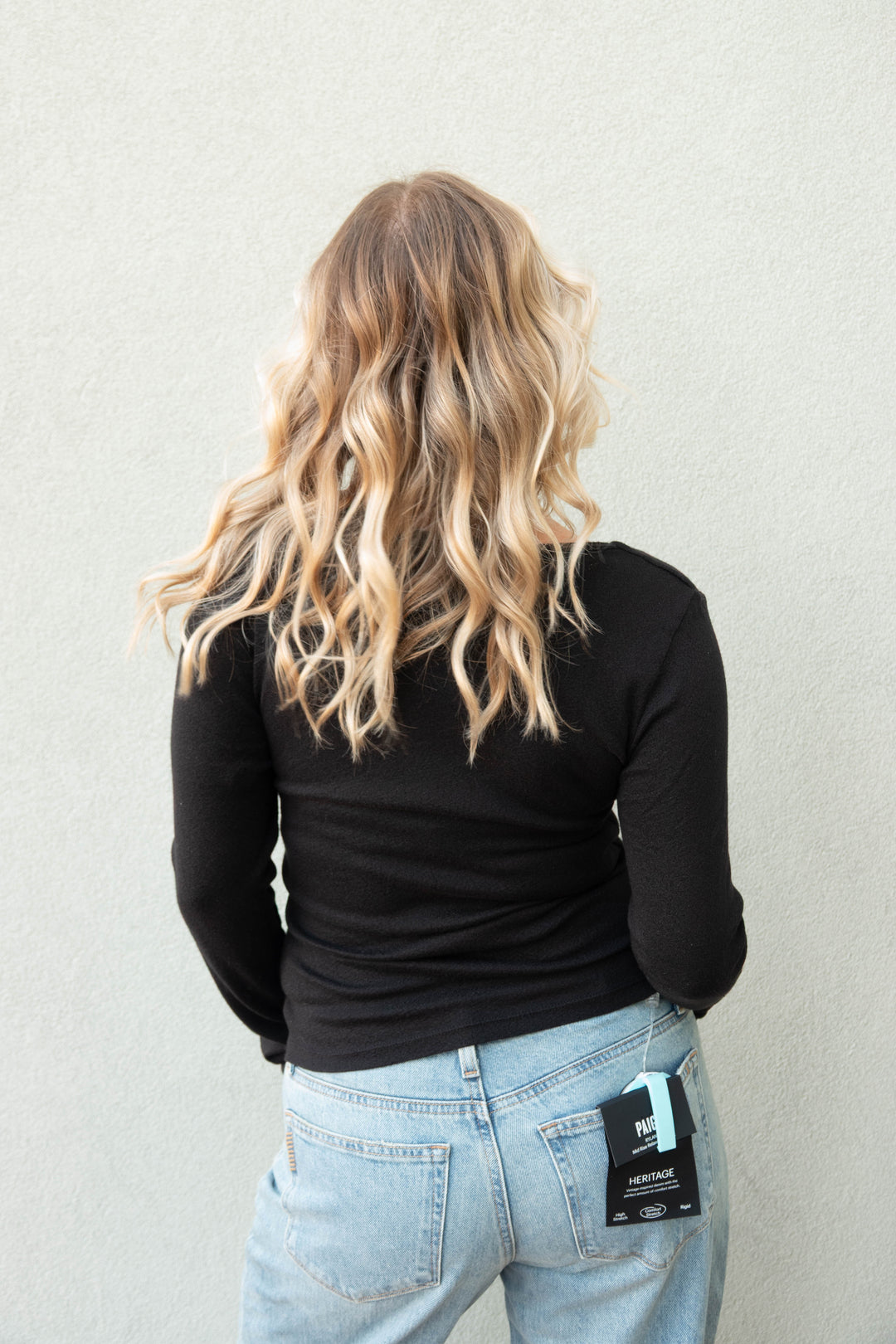 Delaney Square Neck Long Sleeve - Black