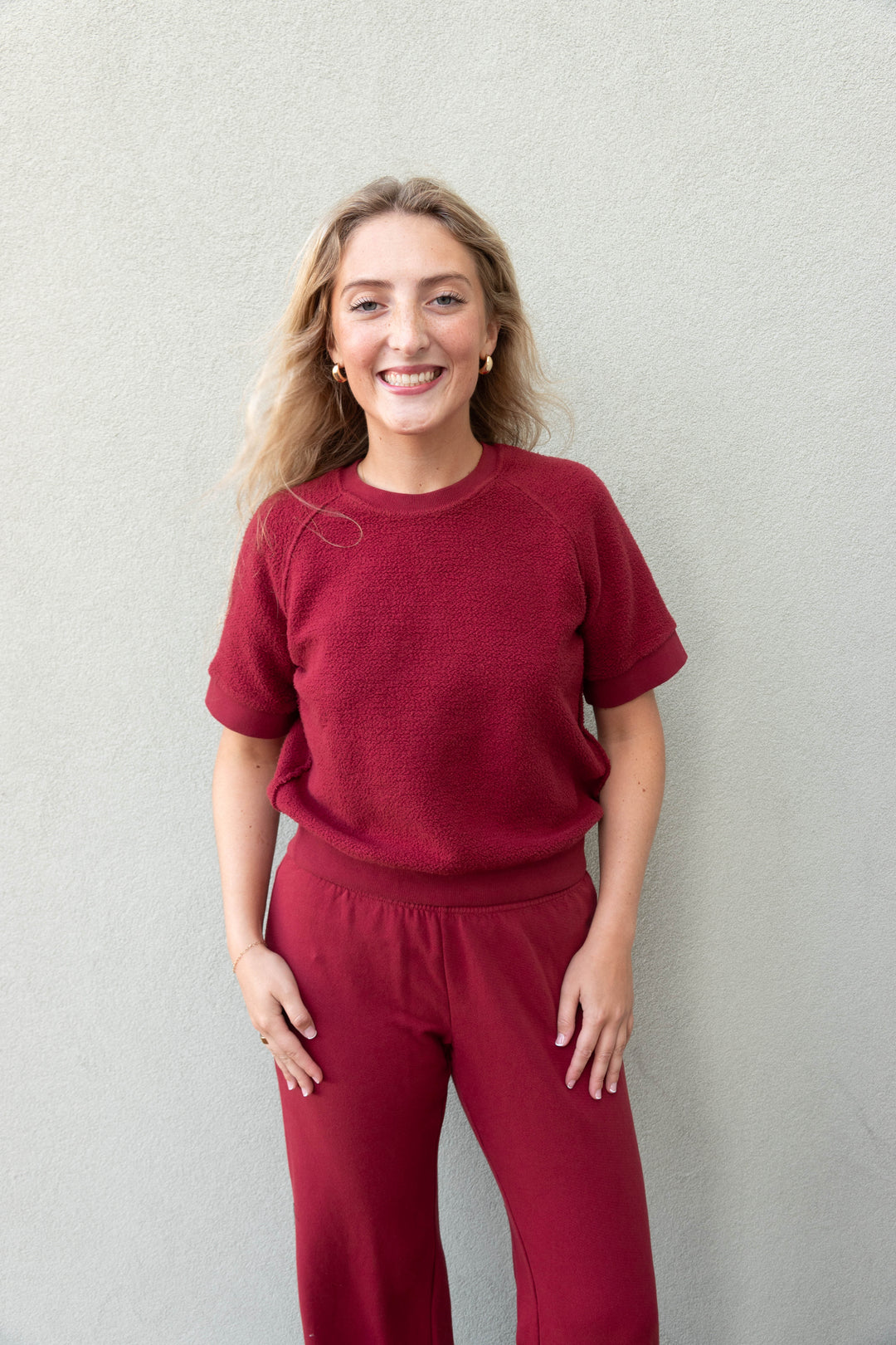 Ziggy Inside Out Short Sleeve Sweatshirt - Ruby Red