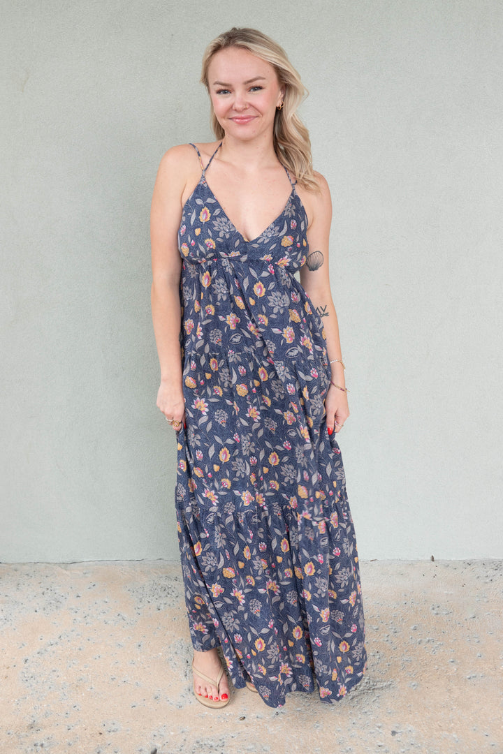 Isolde Tiered Maxi Dress - Nocturnal Floral
