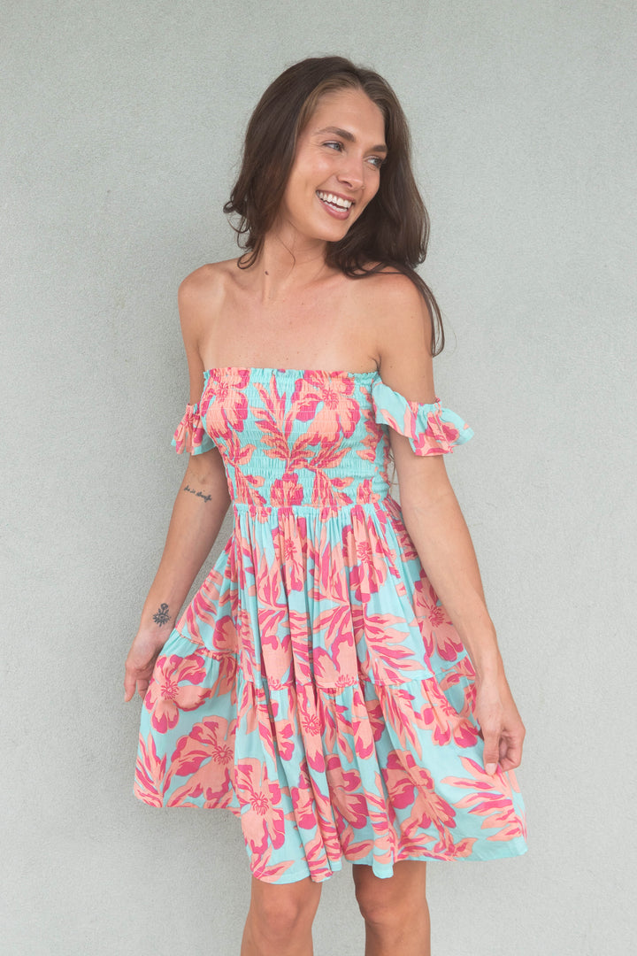 French Mini Dress - Seychelles Turquoise