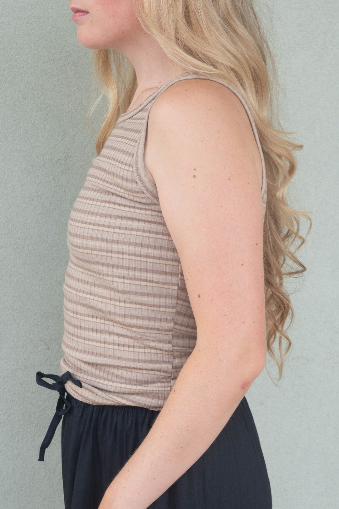 Carolie Ribbed Tank - Macadamia