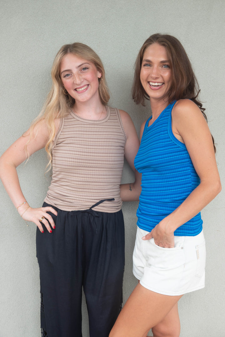 Carolie Ribbed Tank - Macadamia