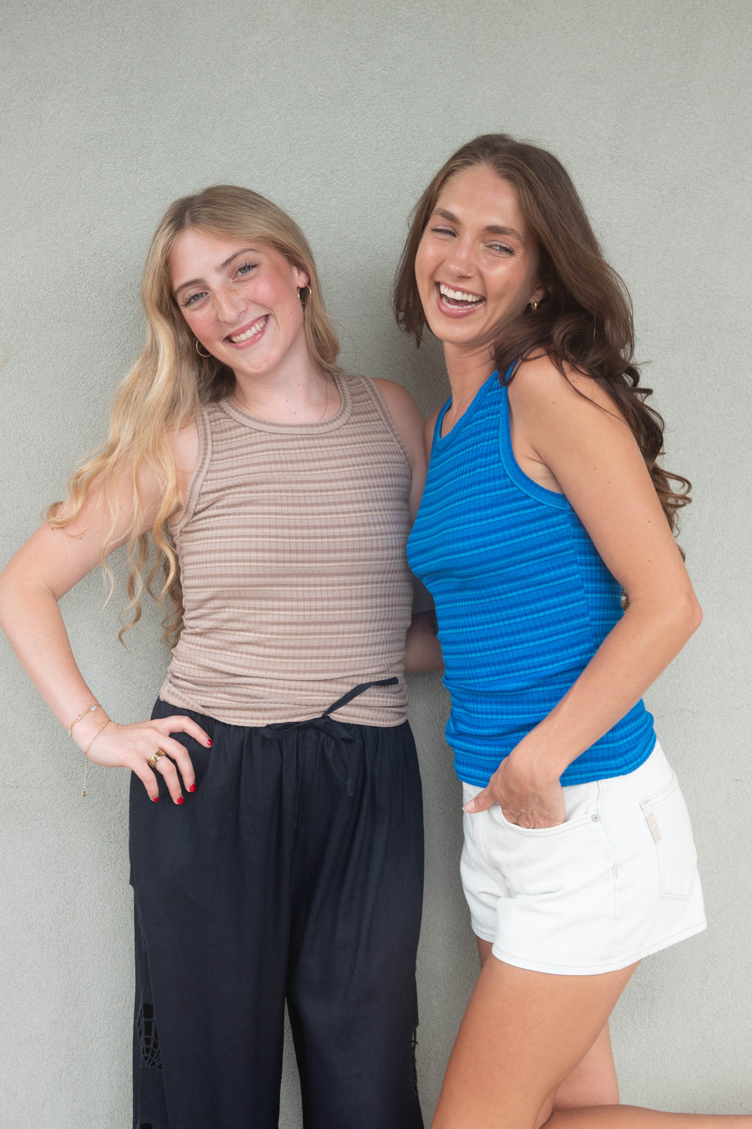 Carolie Ribbed Tank - Pacific