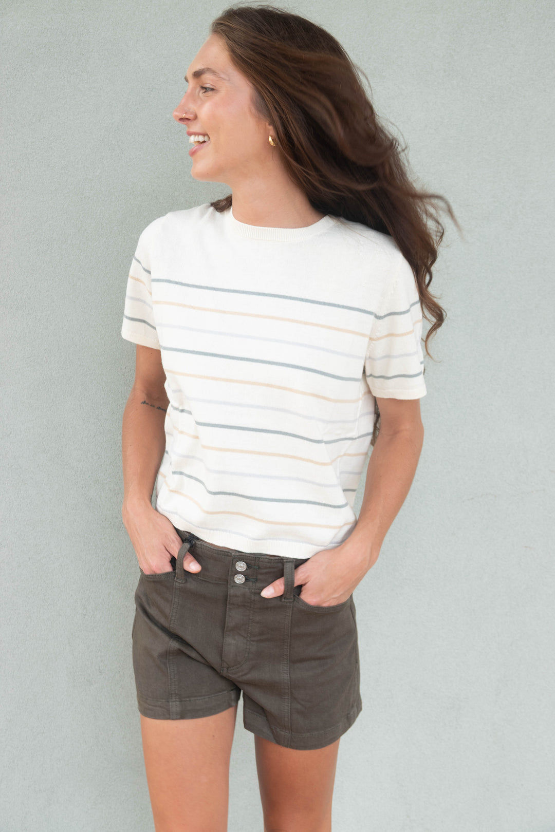Palmer Striped Tee - Canvas Combo Stripe